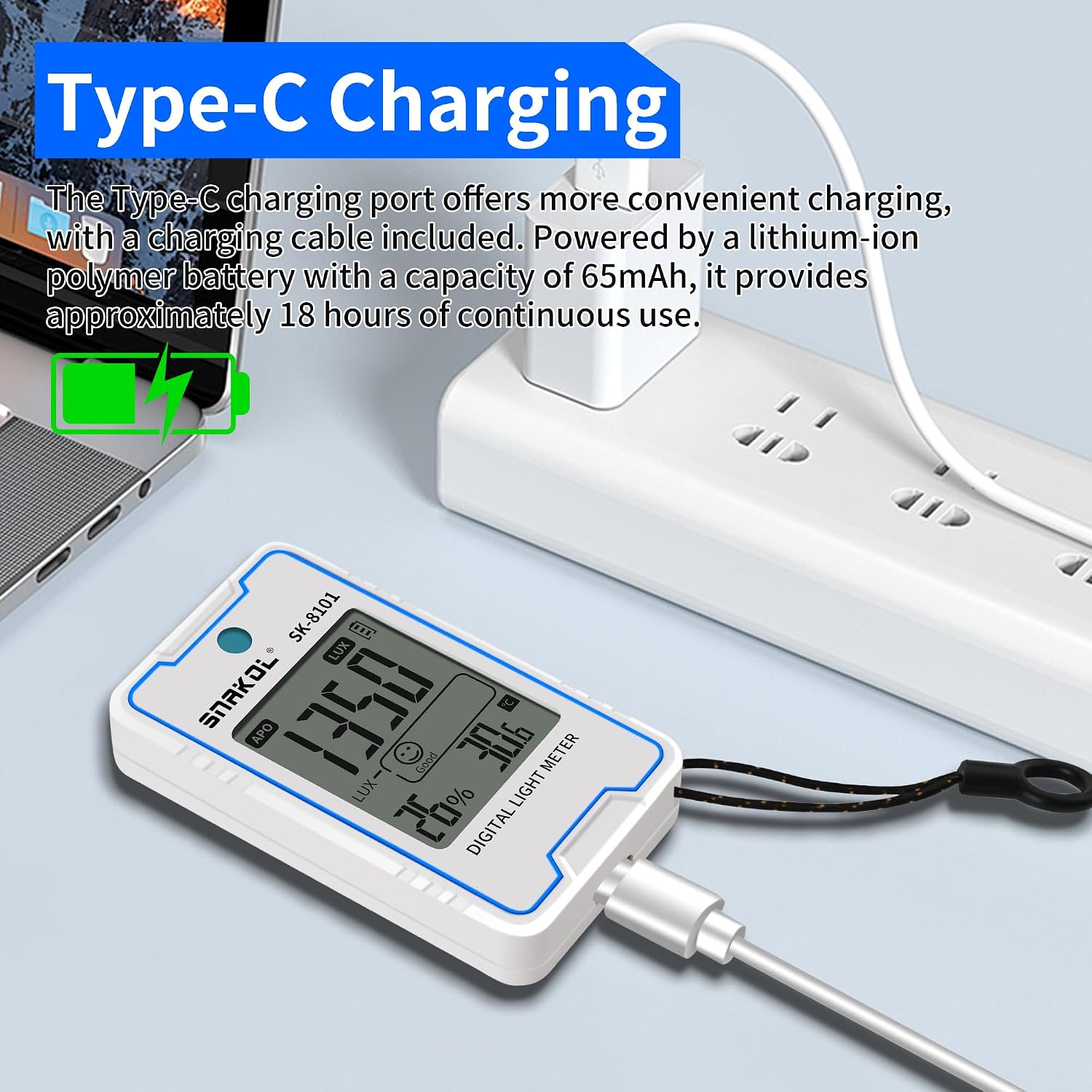 Light Meter Foot Candles, Compact Lux Meter Illuminance with 999900Lux/92890FC, Pocket Light Illuminance Tester with Temperature Humidity Testing, LCD Display, Data Hold for Indoor Outdoor Lightmeter