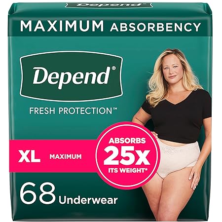 DEPEND MAX Absorb Underwear BLSH Female XLRG 68
