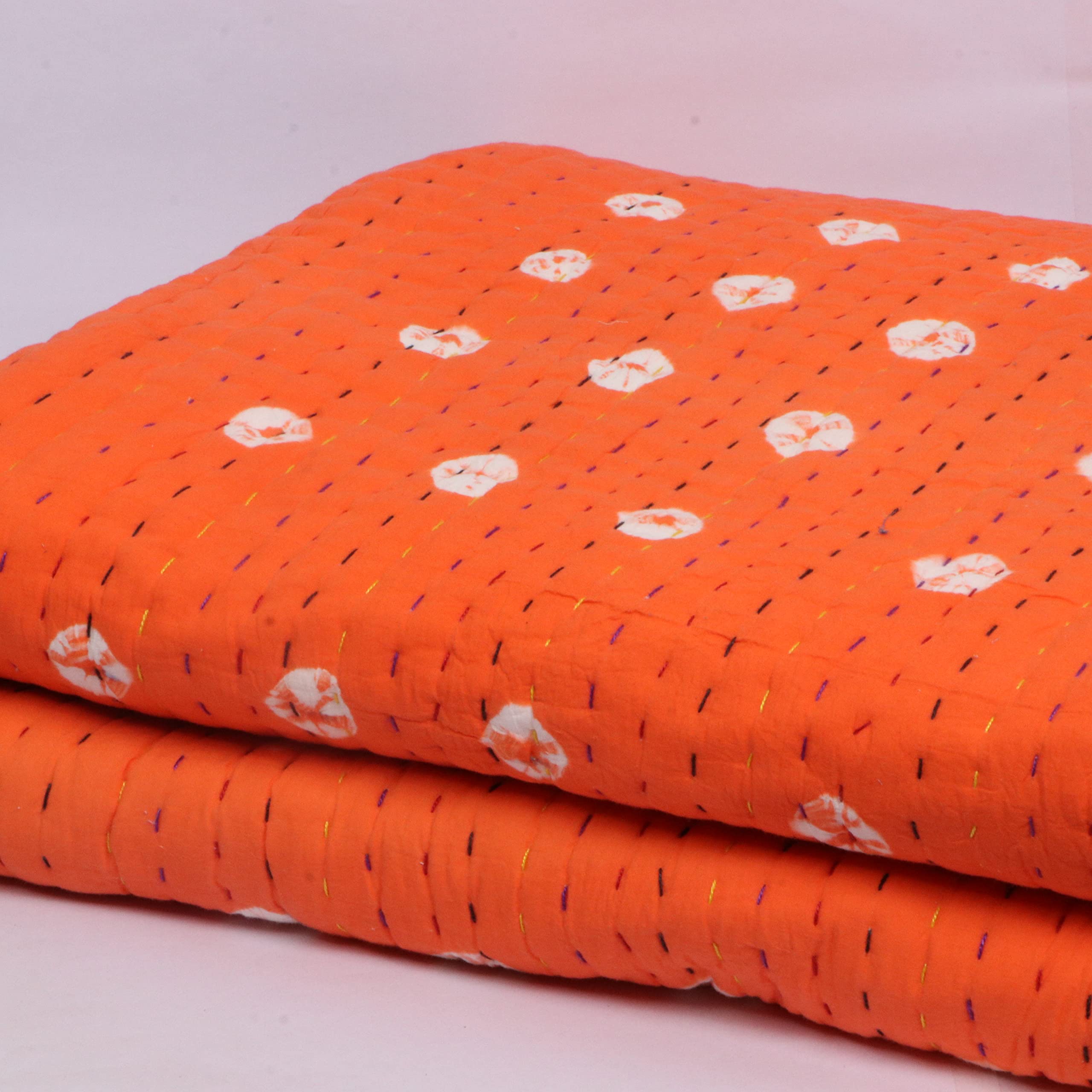 Colcha suave tamaño 90X108 Inc, edredones Kantha de algodón estampado y ropa de cama bohemia transpirable