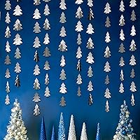 Vista 8 de Kit de guirnalda de árbol de Navidad de papel brillante para decoración de fiesta en el hogar (marrón)