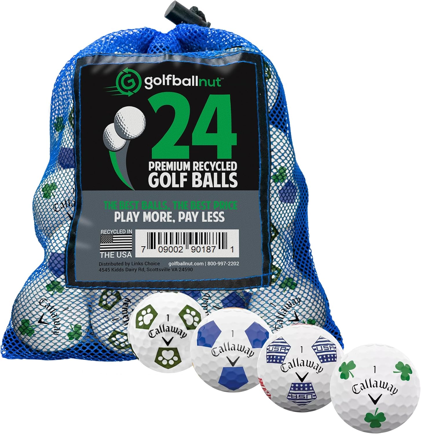 Used and Recycled for Callaway Mix Near Mint 4A (White) (24 & 48) Golf Balls Mesh Bag Included