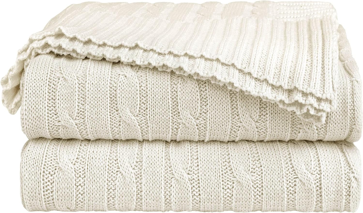 uxcell 100 Cotton Knitted Throw Blanket for Sofa and Couch