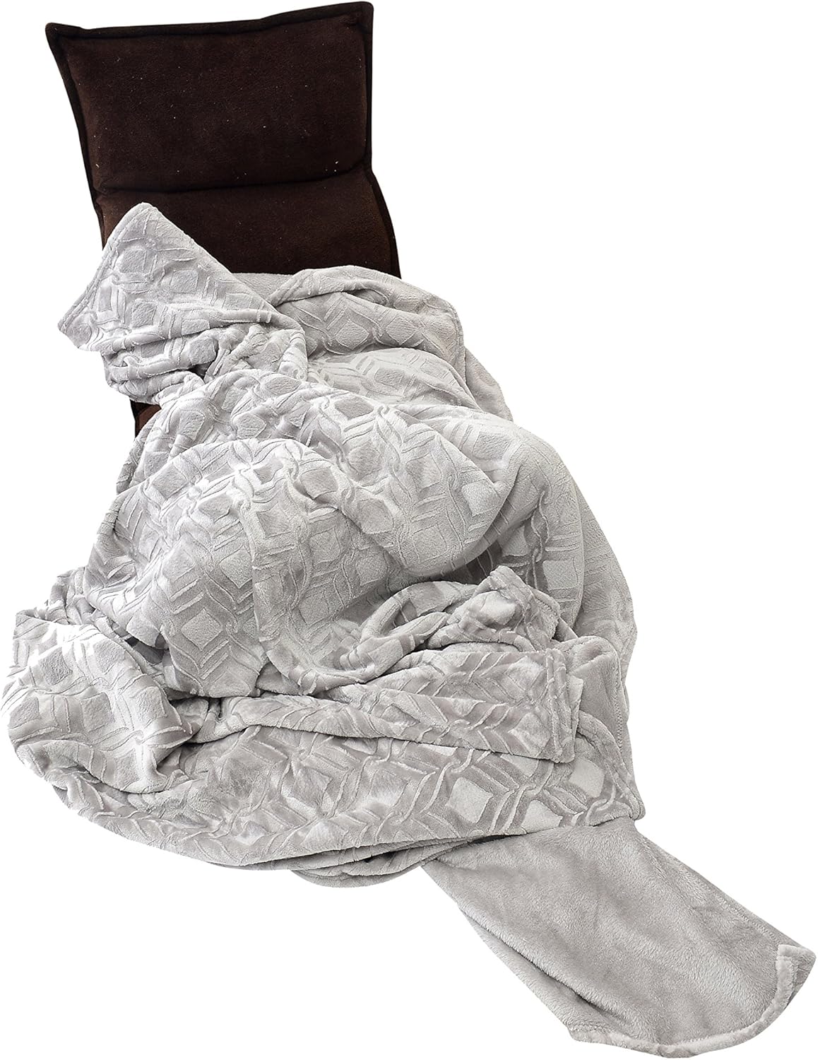 long rich HappyCare Textiles HCT BKT-001 Ultrasoft Diamond Pattern Embossed Micro Velvet Comforter and Blanket
