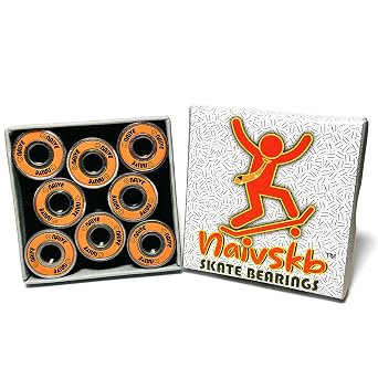 Skateboard Bearings 8mm 8 Pack, Precision ABEC 608 Bearings Set for Longboards Cruisers Surfskates Inline Skates Quad Roller Skates Scooters Vintage Orange