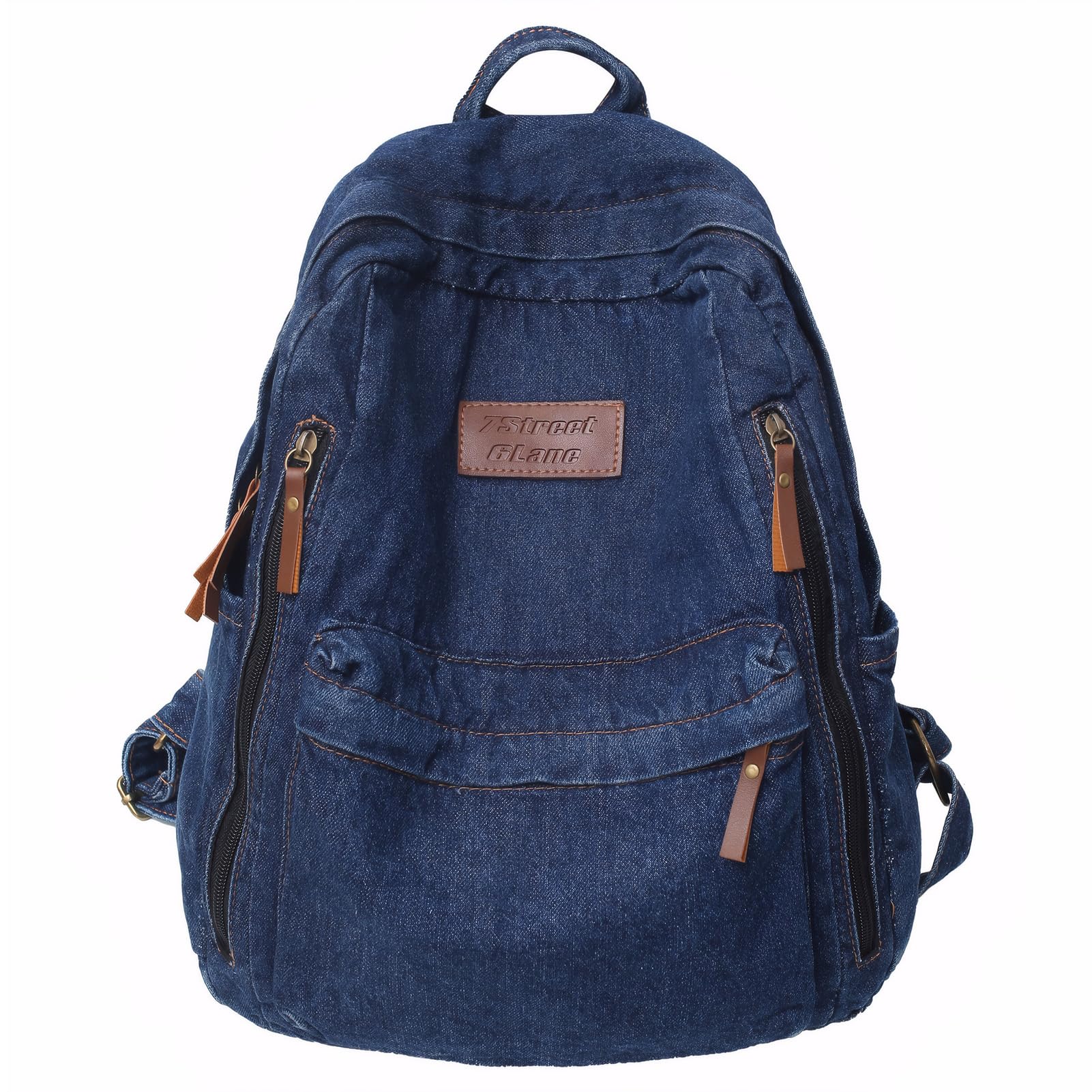 Zaino in tela jeans vintage, leggero, estetico, per pendolarismo e pendolarismo regolabile, per computer portatile, stile casual, da viaggio, per lavoro, scuola