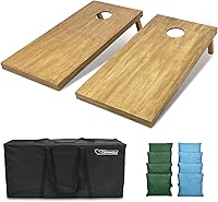 Vista 68 de GoSports 4 ft x 2 ft Regulation Size Wooden Cornhole Boards Set with Light Brown Finish - Includes Carrying Case and Bean Bags