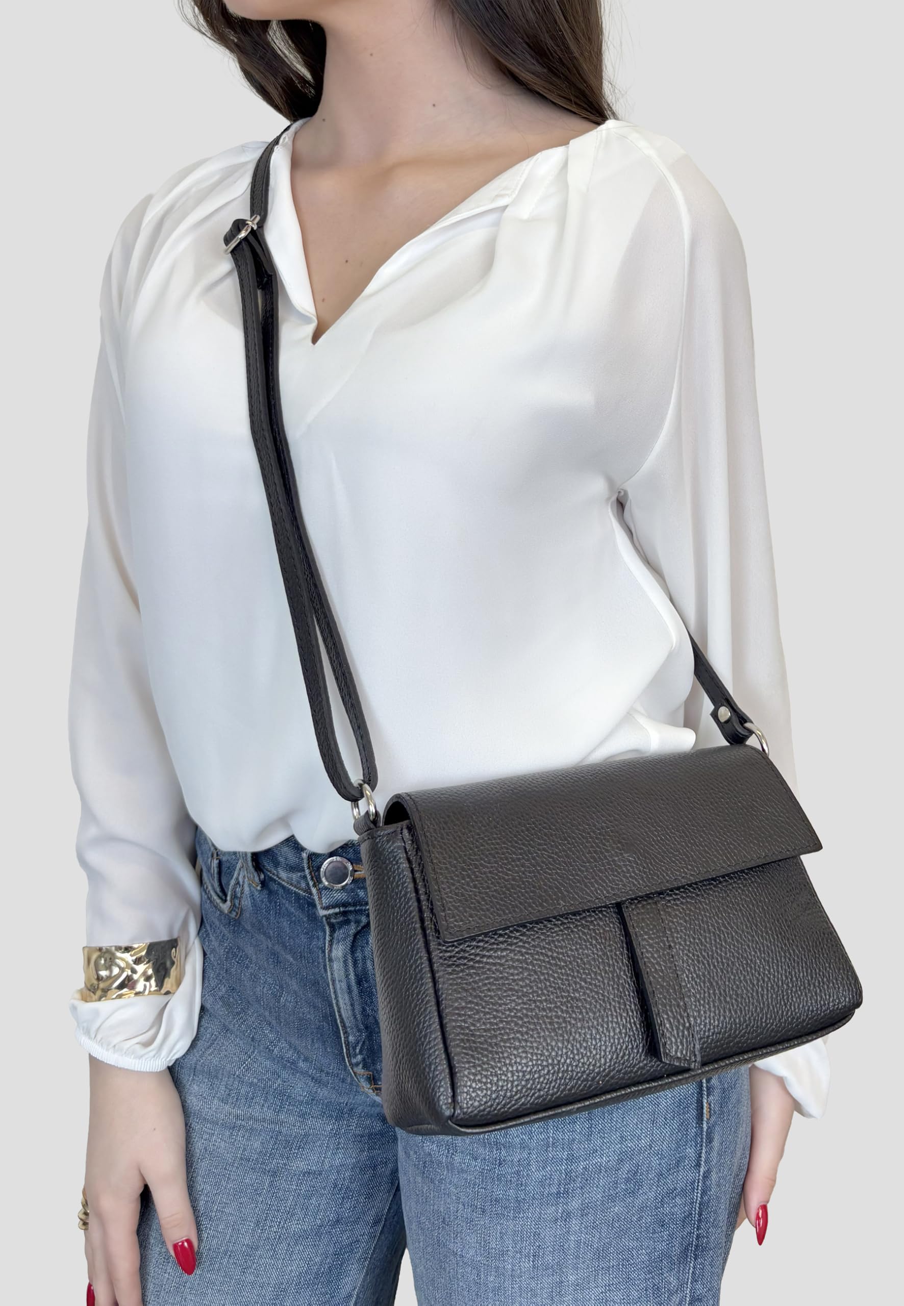 Chicca Borse Tracollina Borsa Donna in Pelle Dollaro Clutch Borsetta a Spalla