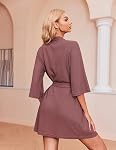 Ekouaer Robes pour femmes en tricot de gaufre Soft Léger Peignoir Longueur du genou Vêtements de salon S-XXL