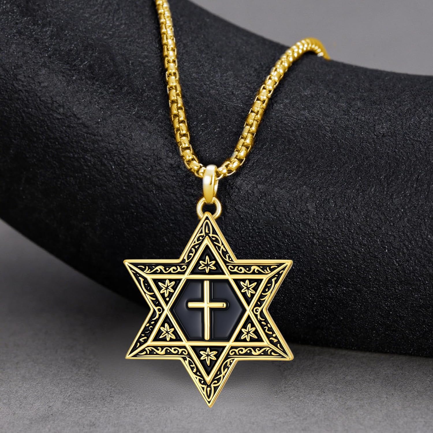 Star of David Necklace 925 Sterling Silver Star of David Cross Pendant Jewish Jewelry for Men Women - Image 4