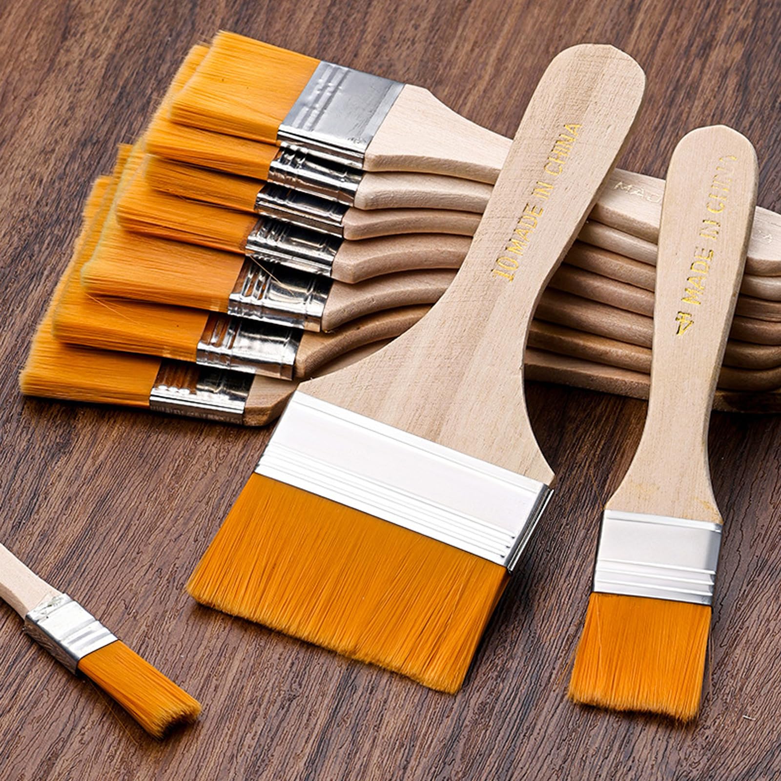 10 pennelli con setole morbide e manico in legno, include 1 paio di guanti per armadi da parete e bordi, strumenti per la pulizia della casa