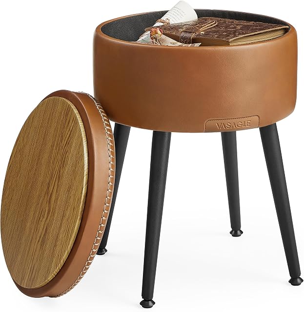 VASAGLE Caramel Brown EKHO Collection Storage Ottoman