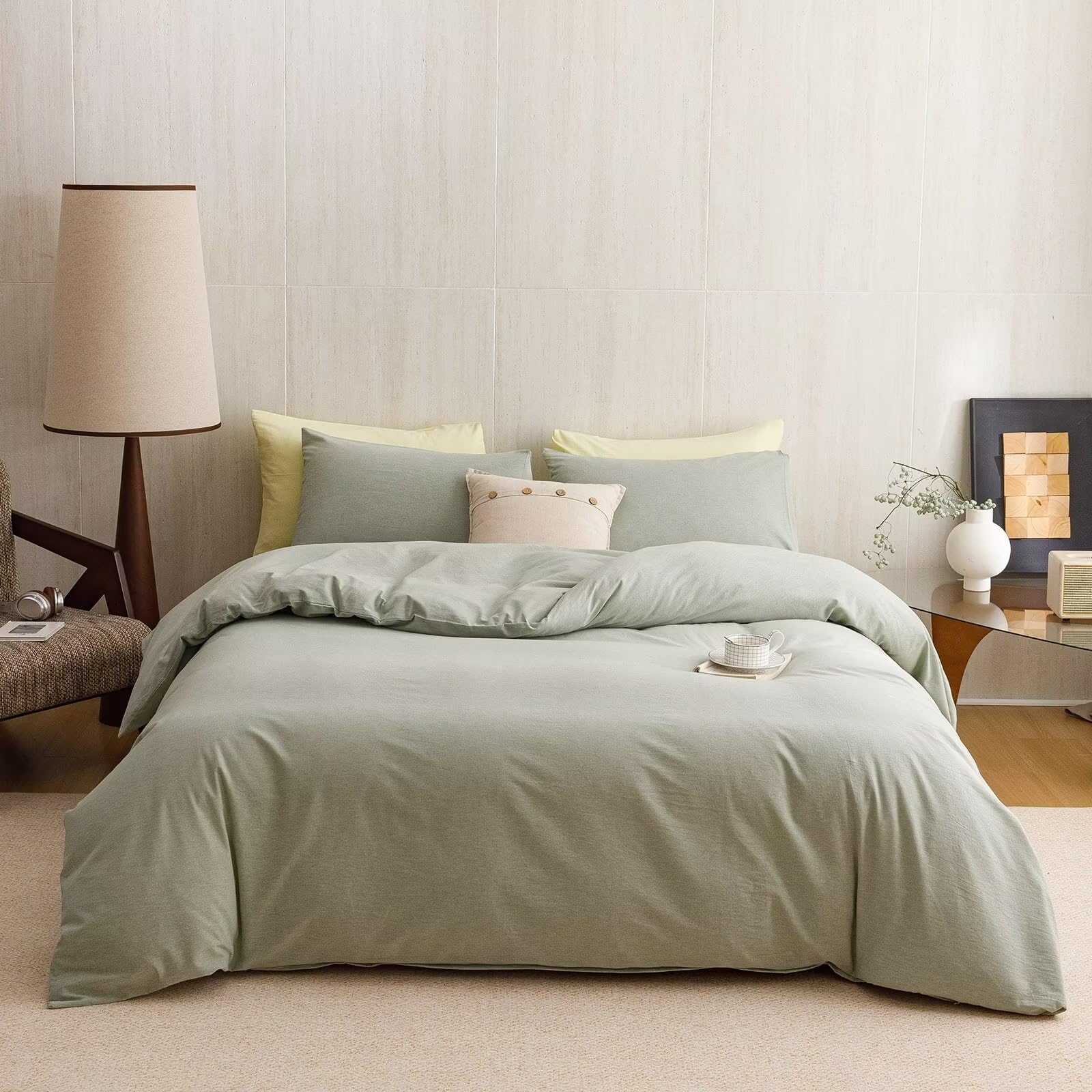 Washed Cotton Comforter Set - Twin 3Pcs -23 Washed Cotton Comforter Set - Twin 3Pcs -23