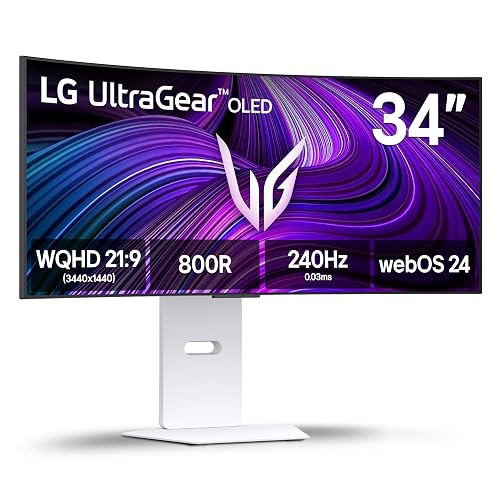 LG 34GX90SA-W 34-inch OLED Curved Gaming Monitor