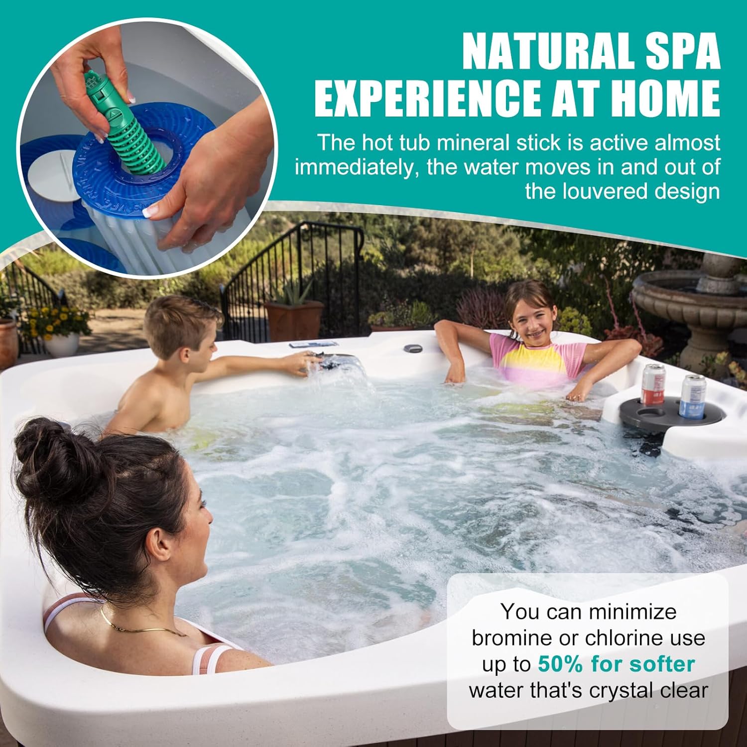 3Pack Replacement Mineral Stick for Frog Filter Mate – Prefilled Spa Mineral Cartridge Insert for Hot Tubs & Spas, Fits Most Filters, Reduces Chlorine/Bromine Use, Lasts Up to 4 Months