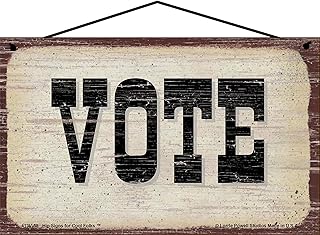 5x8 Vintage Style Sign Saying VOTE - Essential Political Decor for Civic-Minded, Democratically Engaged Homes, Election Season, Campaign Headquarters, Republican and Democrat Households