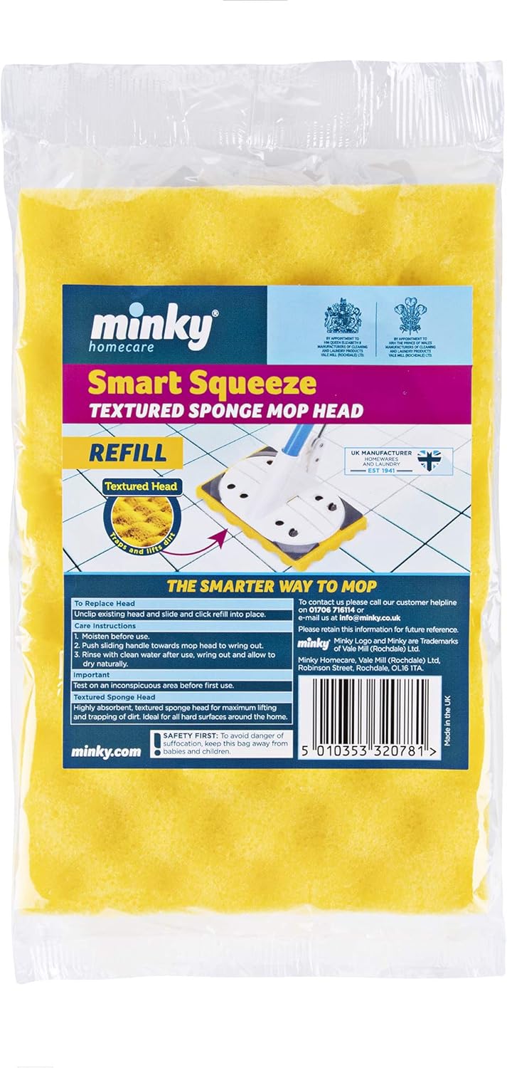 minky Sponge Mop Refill, Green 