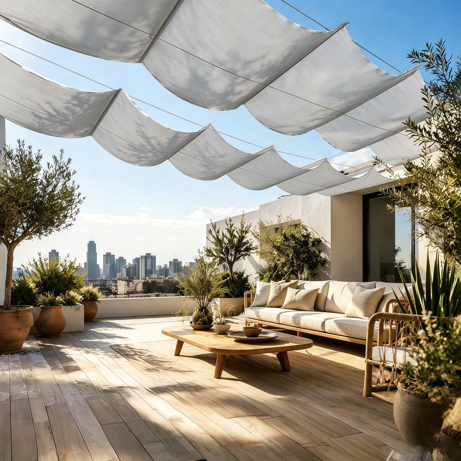 Auvent résistant pour bloquer le soleil et la chaleur sur votre balcon
