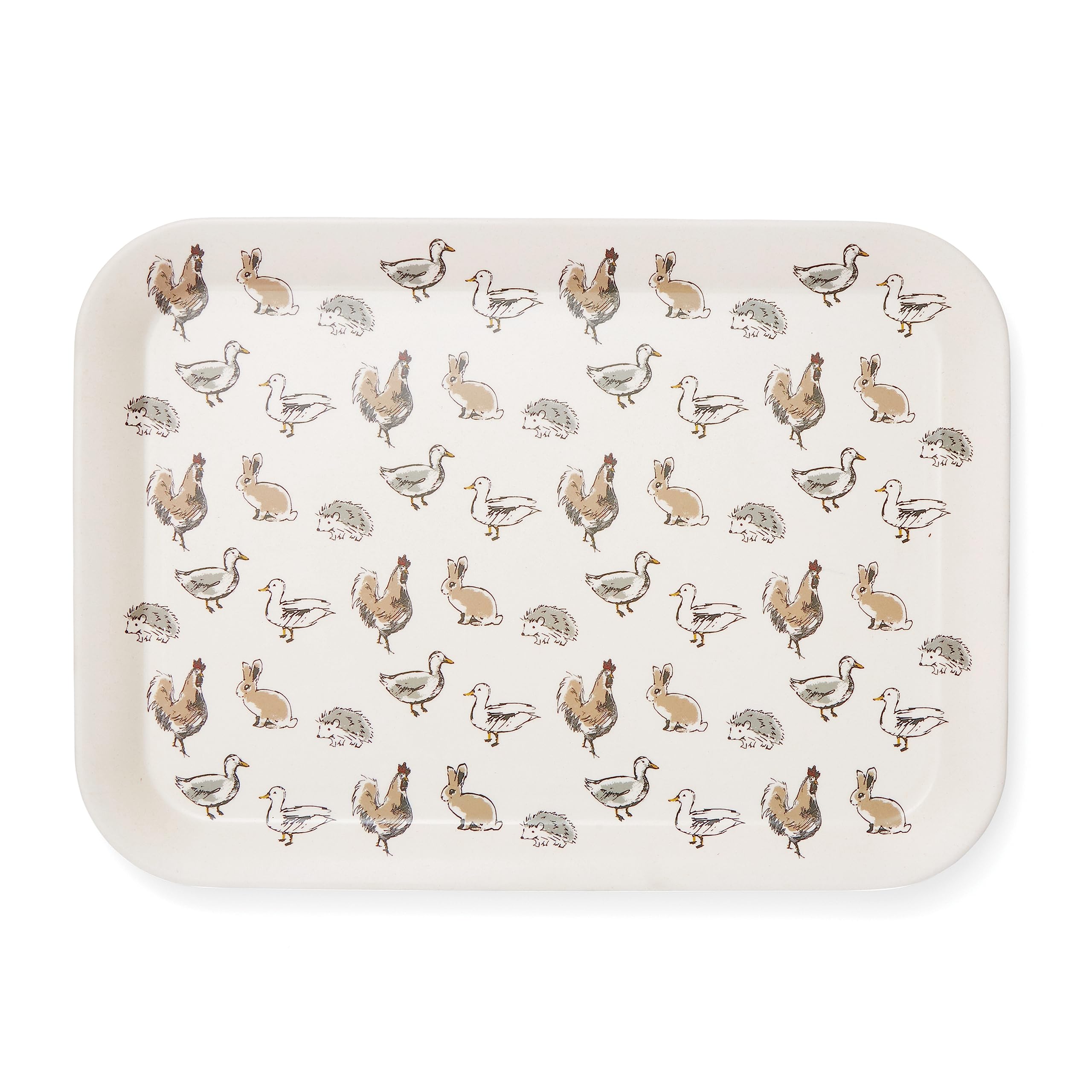 Cooksmart British Designed Large Serving Tray | Dinner Tray For Multiple Uses Around The Home | Trays For Food Serving Or Drinks Serving - Country Animals