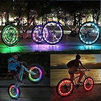 Vista 4 de Luz LED para rueda de bicicleta, luz para rueda de bicicleta para ciclismo nocturno, impermeable IP65, iluminación de 3 modos, fácil de instalar