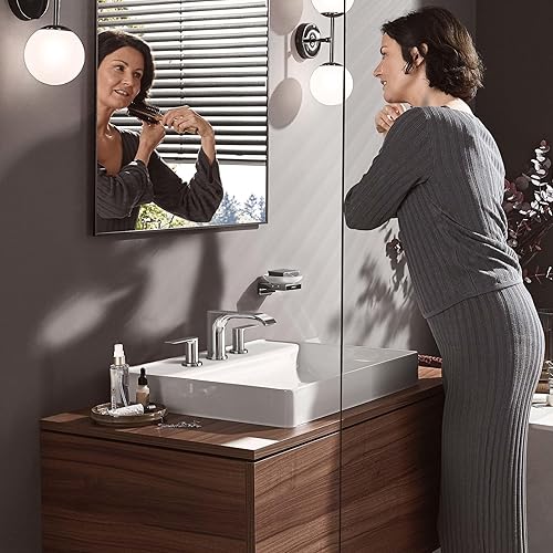 Miniatura 4 de hansgrohe Vivenis 75033001 - Grifo moderno para lavabo de baño de 3 agujeros y 3 pulgadas de alto