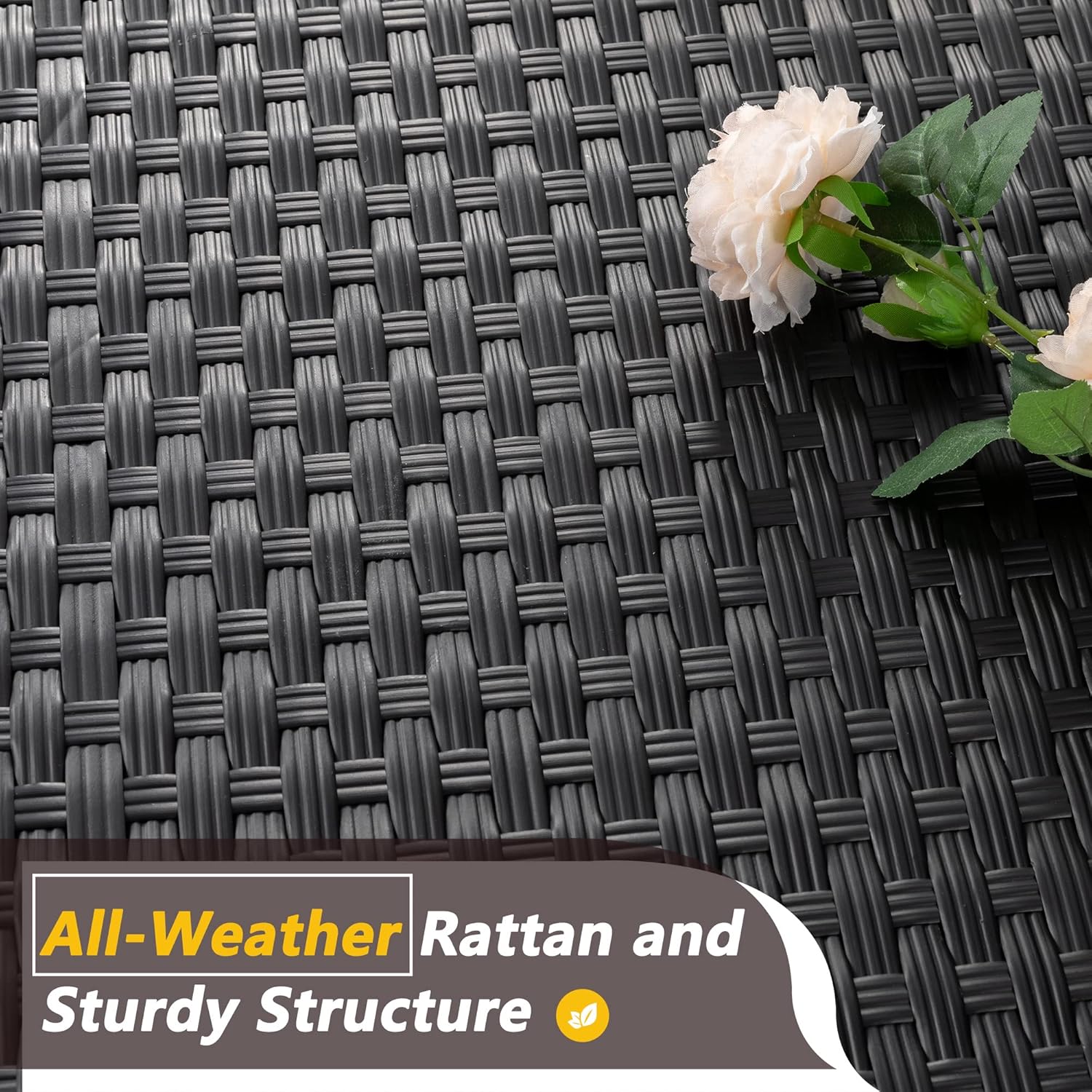 JAMFLY 5 Pieces Patio Outdoor Sectional Sofa Furniture Sets, All-Weather Black Wicker Rattan Conversation Sets with Tea Table and Washable Couch Cushions,Royal Blue : Everything Else