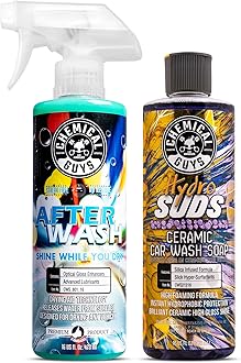 Chemical Guys CWS21216A Car Wash, Dry & Shine Bundle - HydroSuds Ceramic SiO2 Shine High Foaming Car Wash Soap, 16 oz + After Wash Gloss Boosting Drying Aid (16 oz) (2 Items) For Cars, Trucks, SUVs