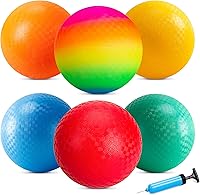 EVERICHTOY 8.5" Playground Balls Dodgeballs Kickballs - 6/12 Pack Bouncy Balls for Kids Adults Indoor Outdoor Games with Pump