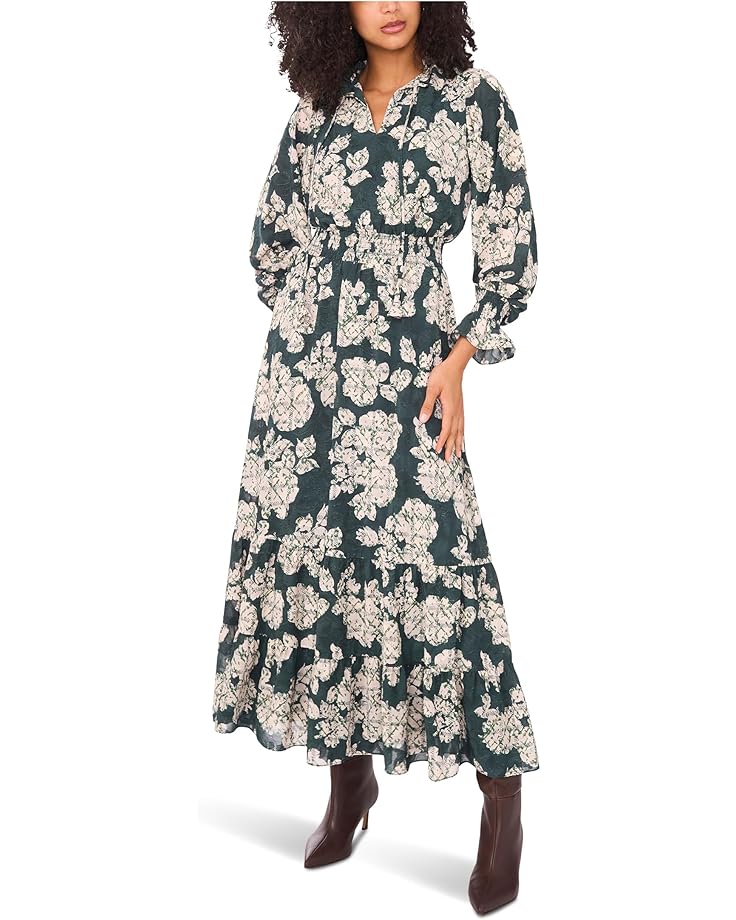 Vince Camuto Long Sleeve Smocked Waist Tiered Ruffle - Main View