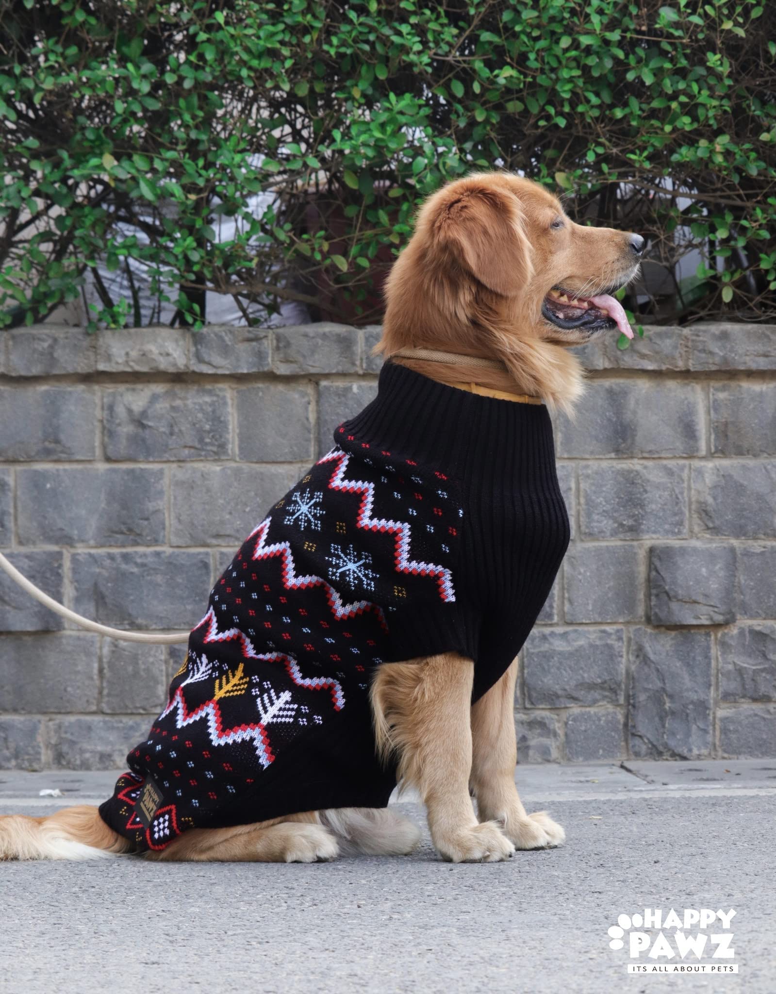 Happy Pawz Classy, Cosy, Soft, Warm & Comfortable Color Carnival Jacquard Dog Winter Sweater | Sweater for Dogs (X-Small), Black, Red & White (B09MWFX2LS) Amazon Price History, Amazon Price Tracker
