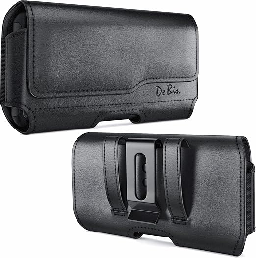 DeBin Holster for iPhone 16 Pro 16e 15 15Pro 14 13 12 11 Xs 10 X XR – Cell Phone Belt Holder Case with Clip for Men Women Pouch (Fits Protective Cover on) Black