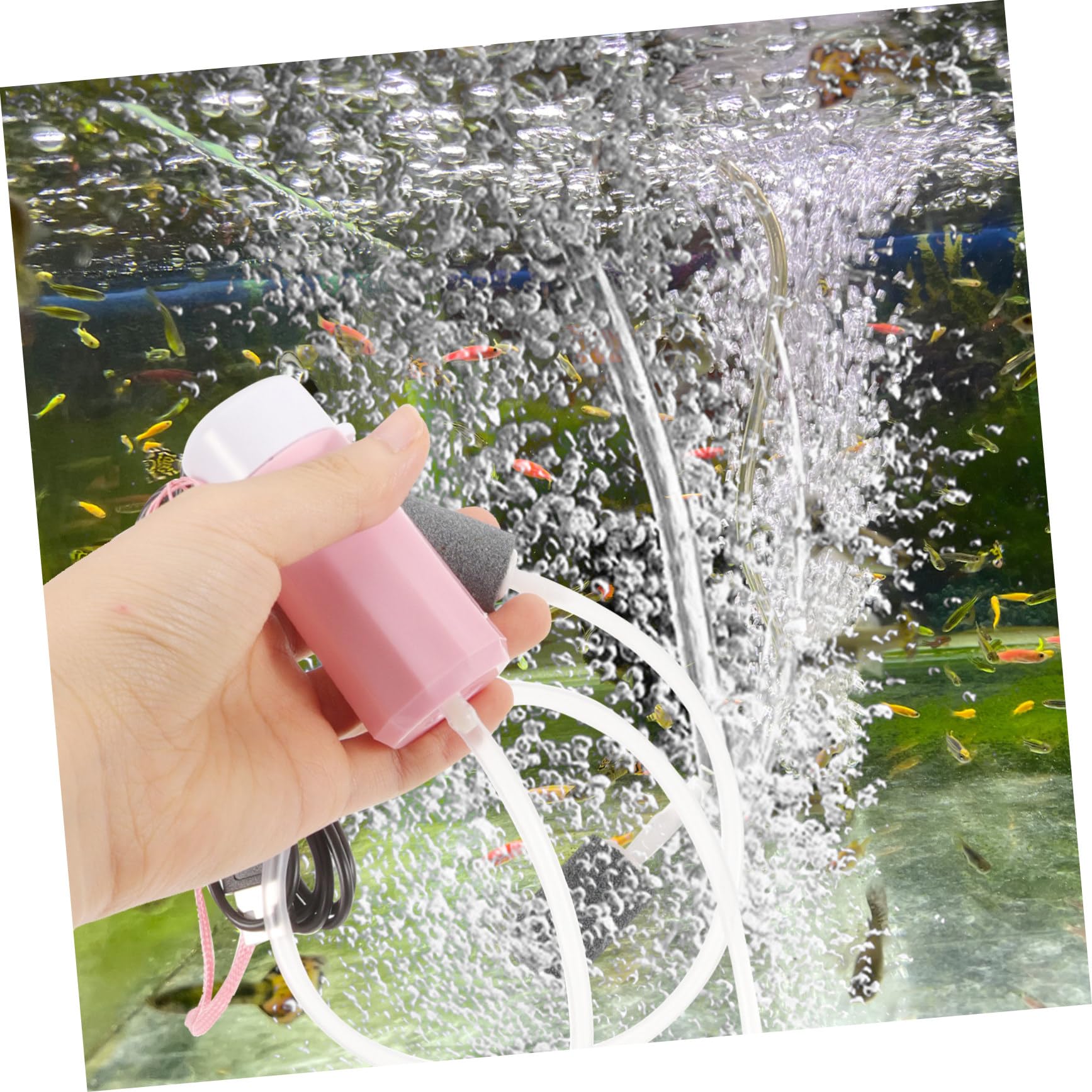 BESPORTBLE Bomba de oxigeno USB compresor de aerógrafo Piscina Bomba de Agua de Acuario inflador Air Pump Aquarium Bomba de Aire USB Bomba de oxigeno portatil de Burbujas AbS Rosa