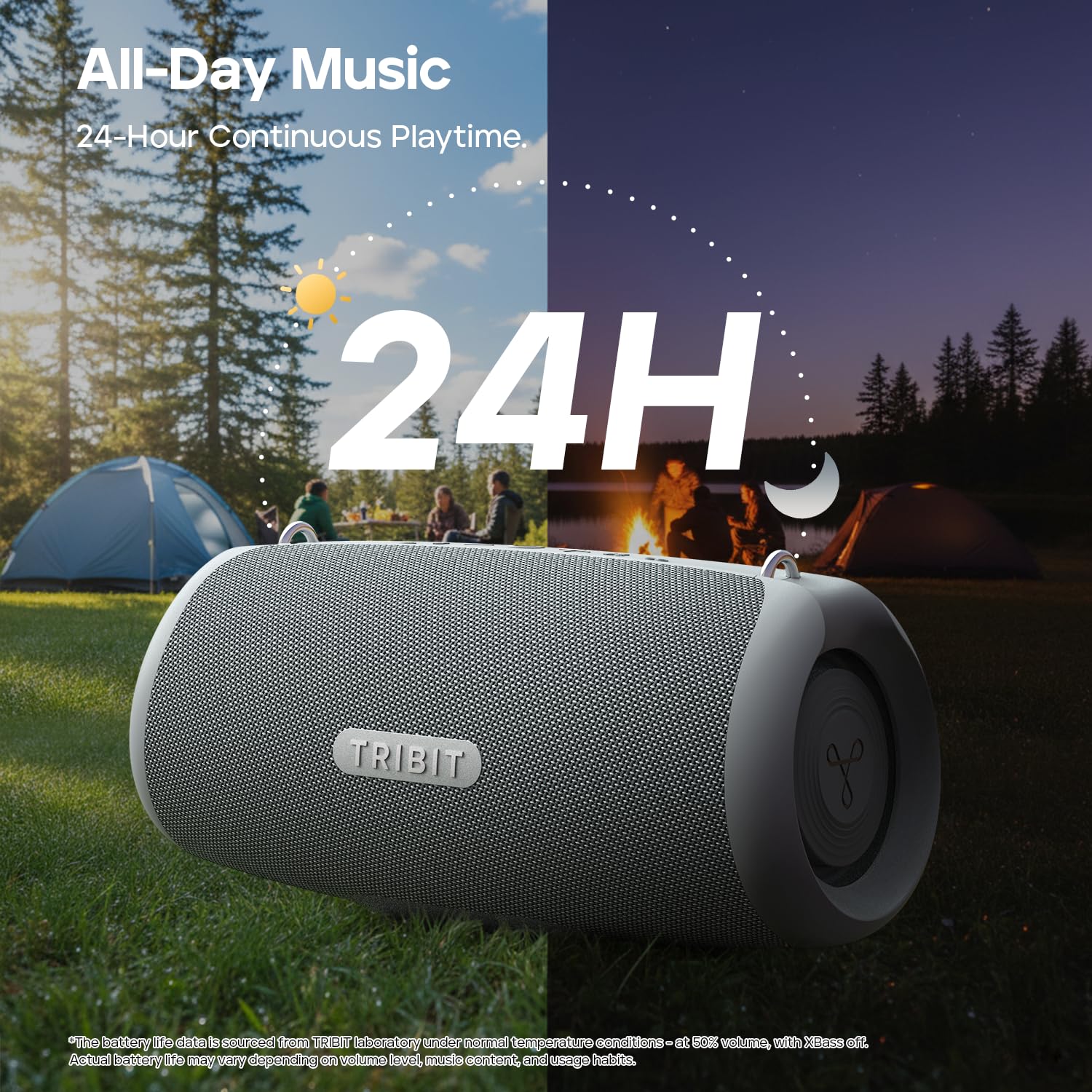 Tribit Portable Bluetooth Speaker StormBox Lava, 80W Loud Wireless Speaker, 24H Playtime, IP67 Waterproof, BT5.4, Custom EQ, XBass, Built-in Mic, TWS Pairing for Camping/Beach/Travel/Outdoor (Gray)