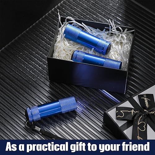 Vista 66 de VIHOSE 20 mini linternas a granel, luz flash de mano de aluminio brillante con cordón, pequeñas linternas LED para lectura nocturna, emergencia