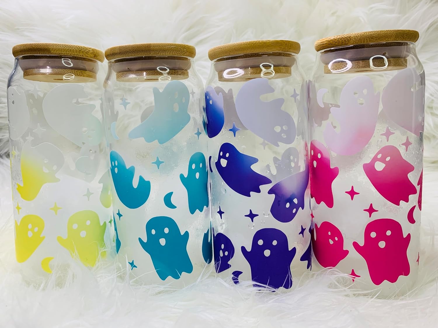 Amazon.com | Color Changing Ghosts Glass Tumbler, Halloween Glass Cup ...