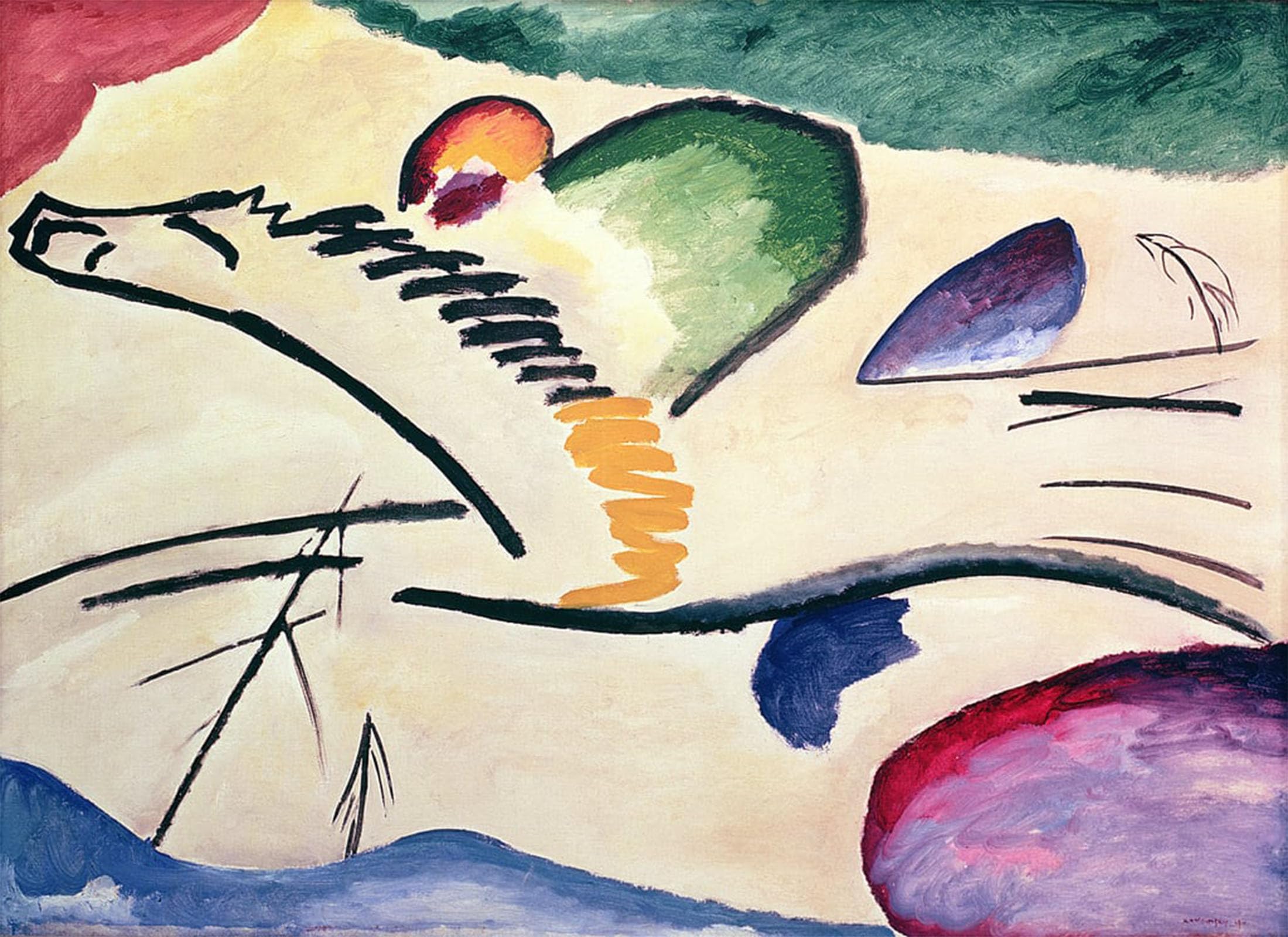 SERENDIPITP Abstract Painting Mural Print Picture Wall Decor Painting Lyrical by wassily kandinsky Vintage Wall Artwork for Home Decor 60x90cm