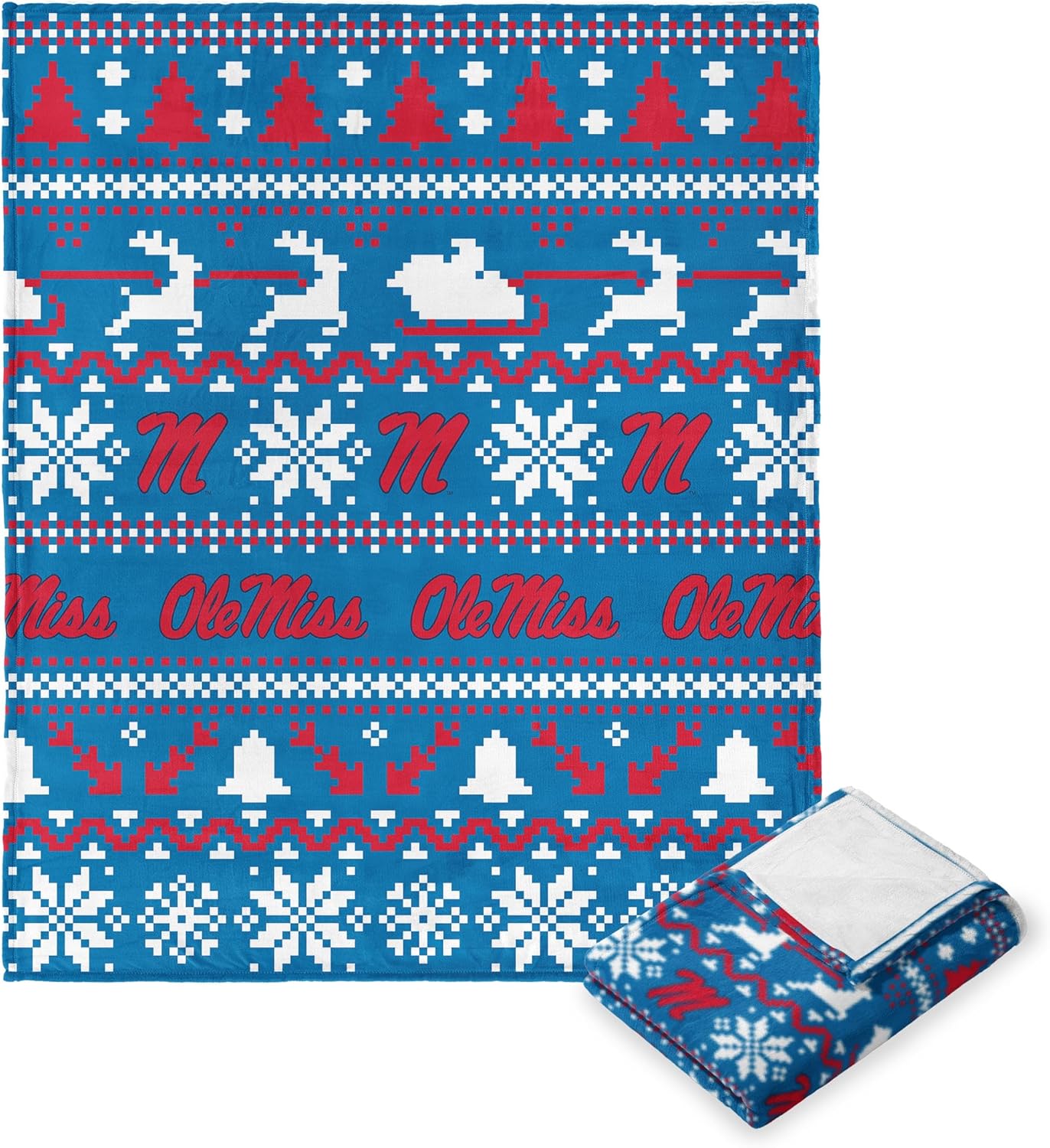 NORTHWEST NCAA Ole Miss Rebels, Xmas Time, Silk Touch Throw Blanket, 50 x 60 Inches