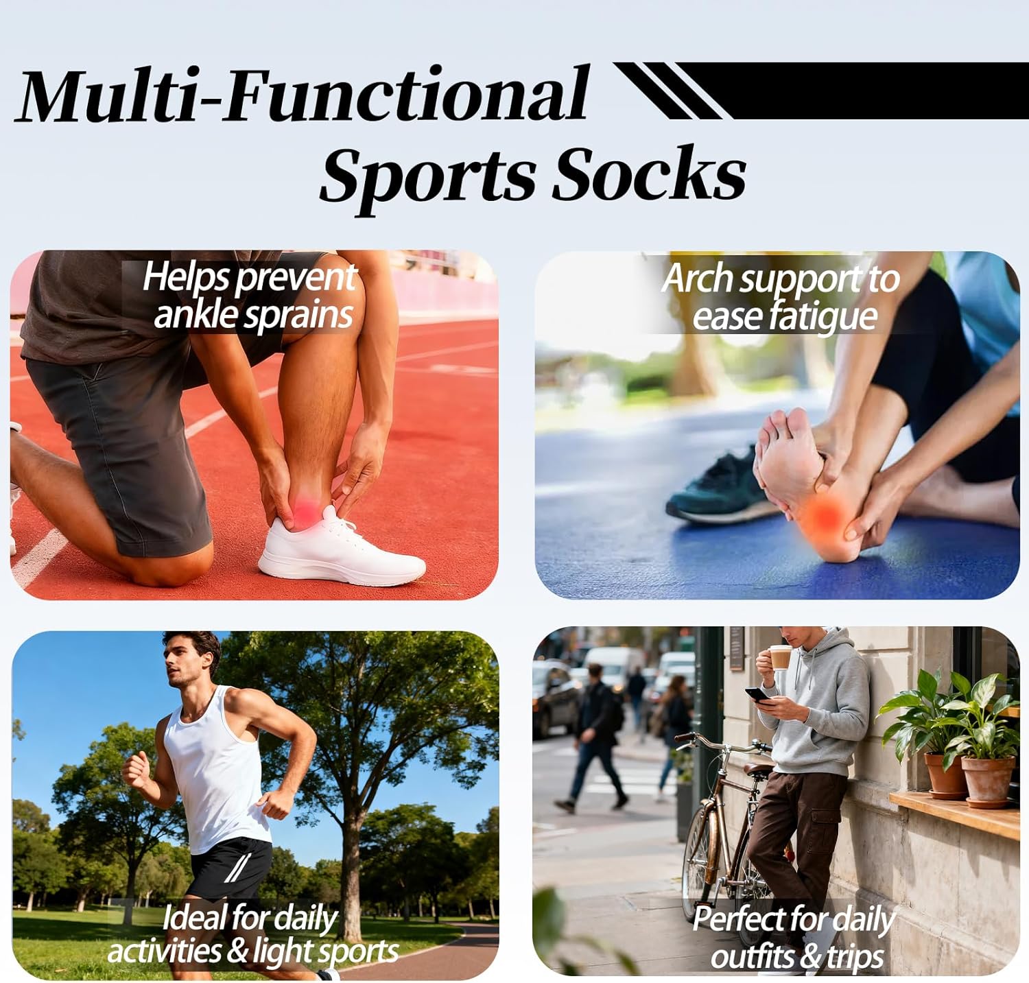Ankle Socks For Men Size 9-13,Cotton low cut Socks,Compression Athletic Sport for Running Hiking Cycling With Heel Tab