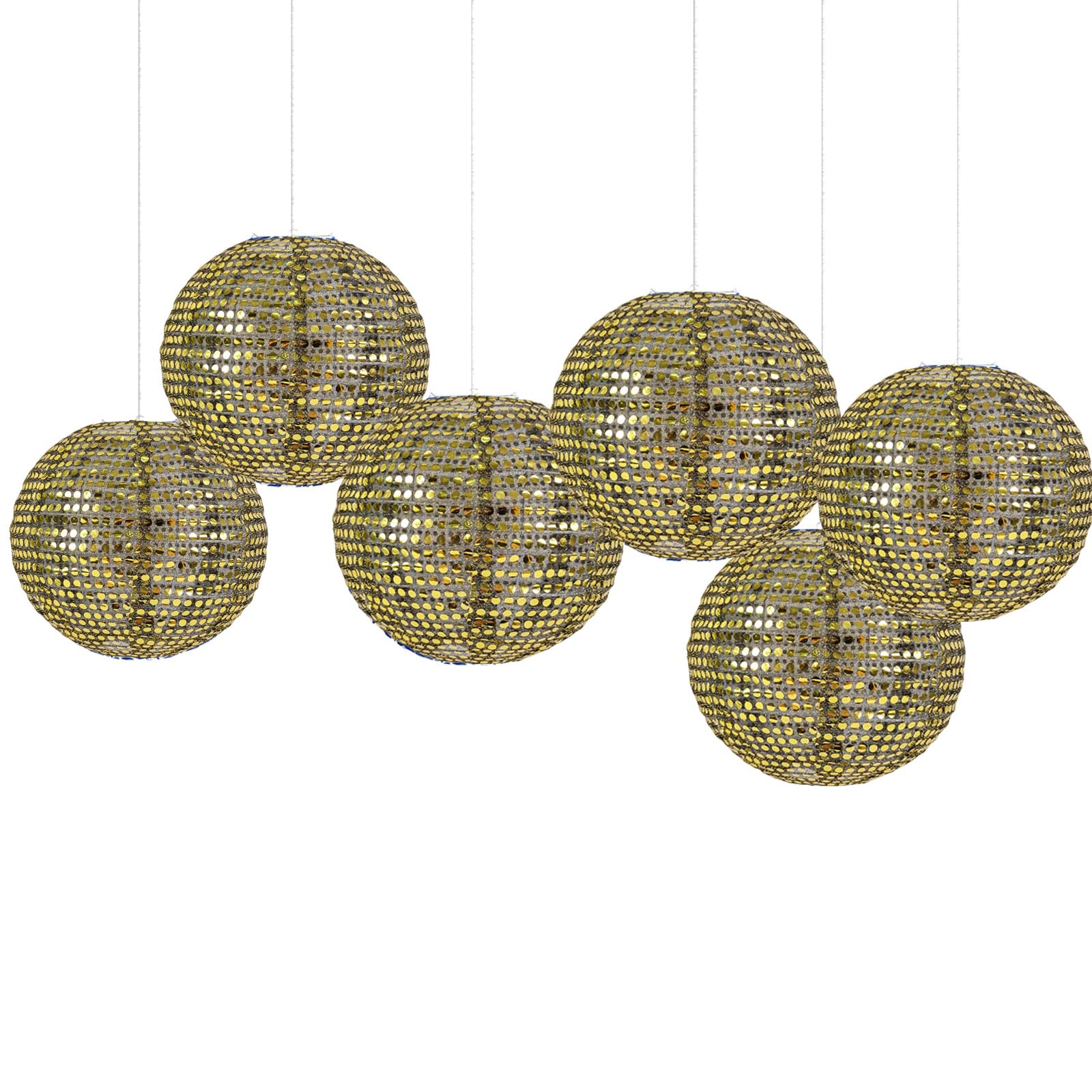 Buxuaaaa Gold Of 6 Decorative Sequins Ornament Paper Projection Light Yard Landscape Lighting For Birthdays And Weddings Foldable Ornament For Storage