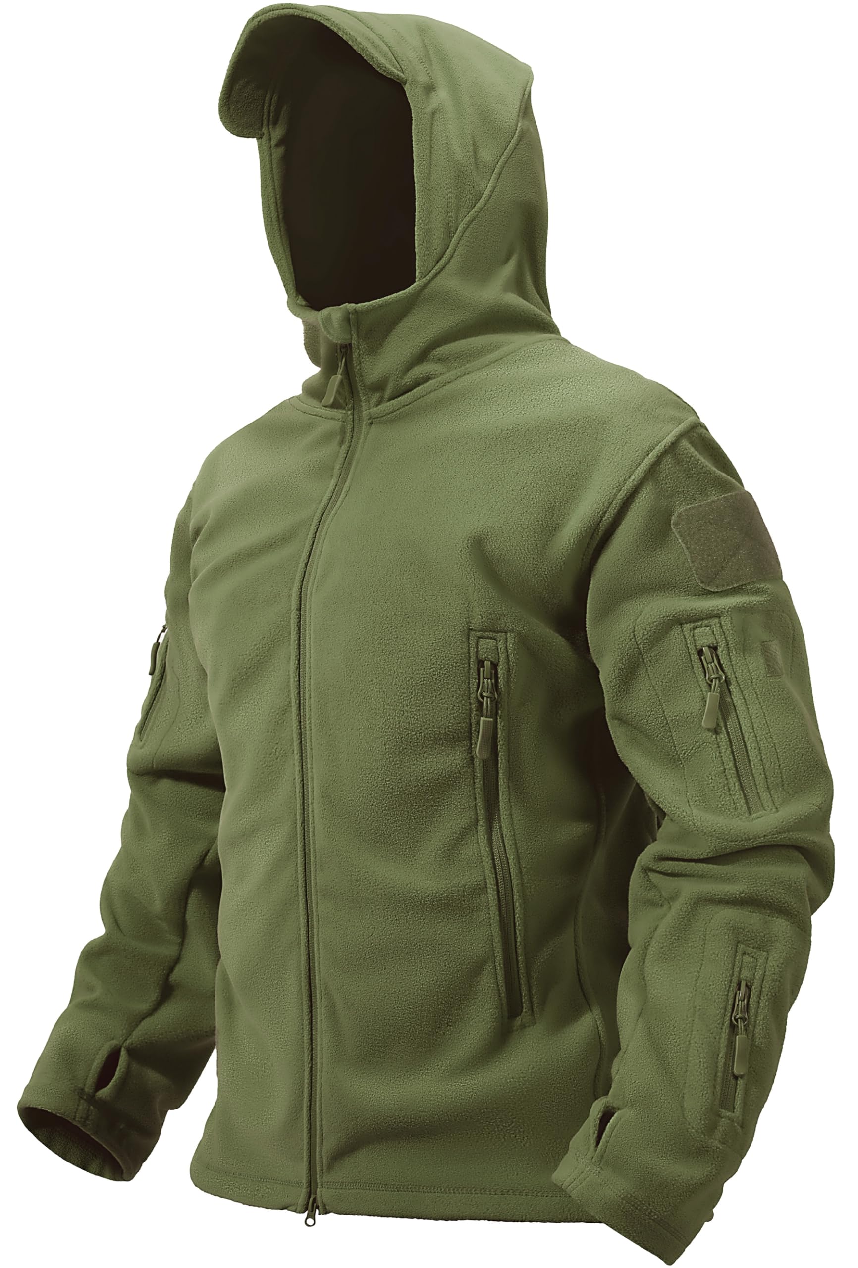 Mens Fleece Jacket Full Zip Tactical Hoodies Winter Coats Windproof Hoodies Warm Hunting