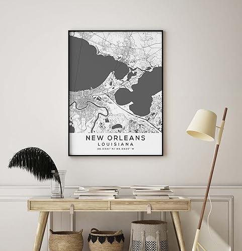 Miniatura 8 de Mapa de Nueva Orleans, Luisiana, Light 2 (8x10)