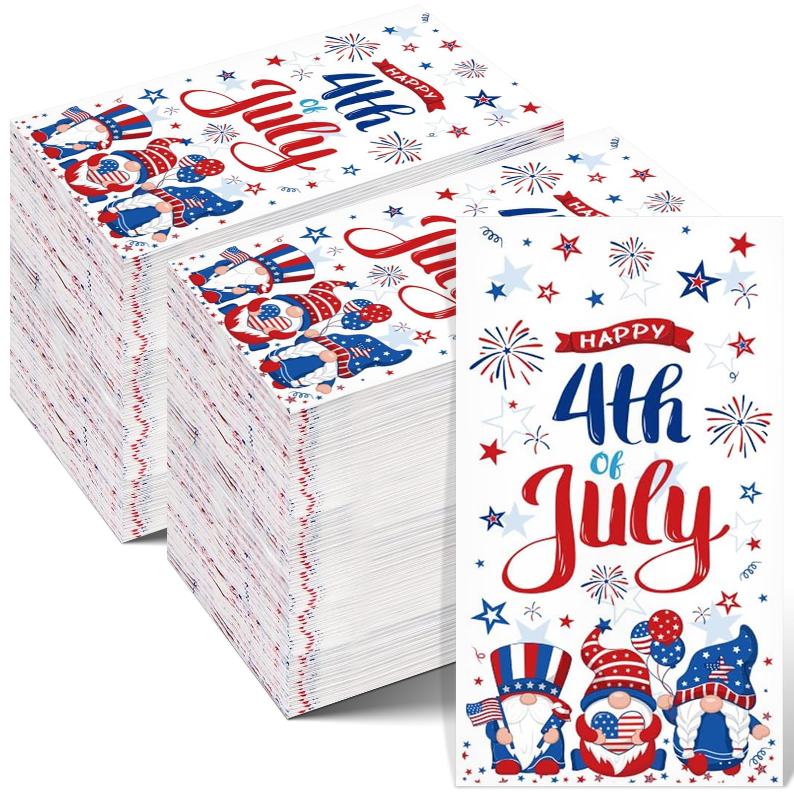 200 servilletas decorativas del 4 de julio, servilletas de papel desechables para el Día de los Caídos, para el Día de la Independencia, 4 de julio, suministros de fiesta