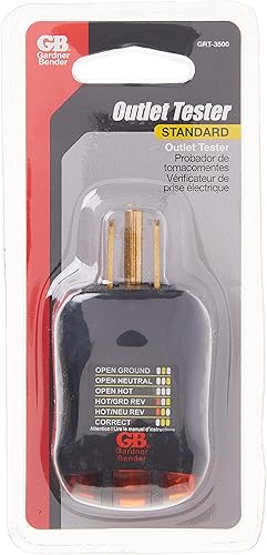 Miniatura 10 de Gardner Bender GFI-3501 Probador de receptáculo de fallos de tierra y analizador de circuito 110-125 V CA para cables GFCI  estándarextensión y más