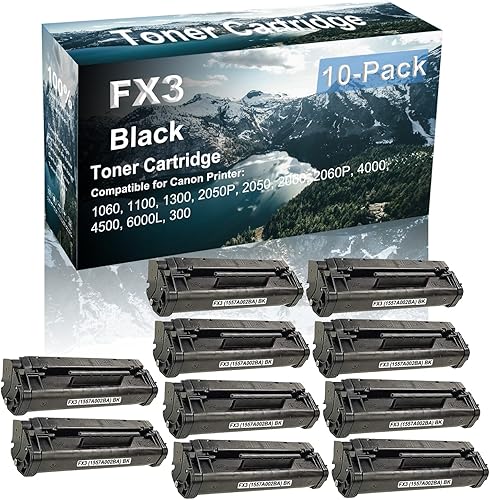 Paquete de 10 cartuchos de impresora láser compatibles (alto rendimiento) de repuesto para Canon CRG-FX3 | 1557A002BA Cartucho de imágenes para