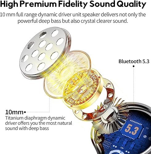 Miniatura 2 de Auriculares inalámbricos, sonido inmersivo, graves profundos de alta fidelidad, estéreo IPX8, impermeable, Bluetooth 5.3, con 4 micrófonos,