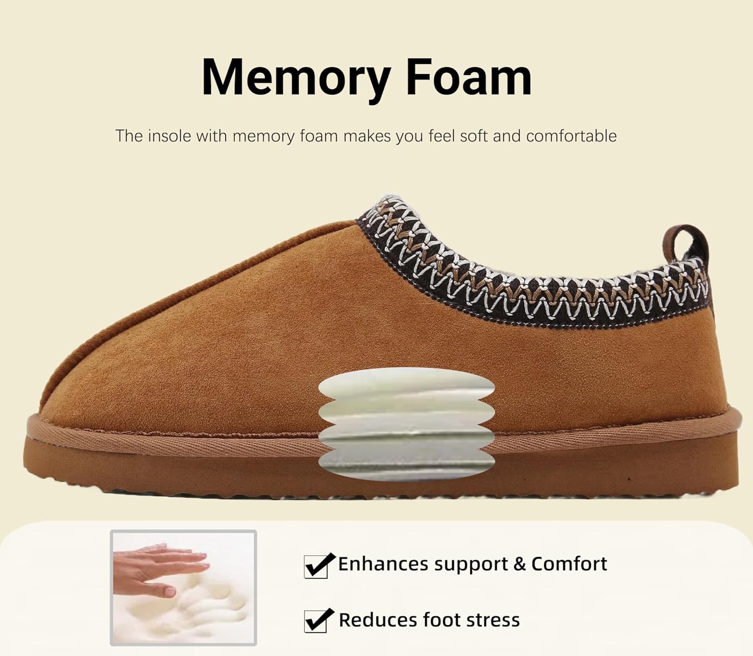 SMajong Women's Fuzzy Slippers Cozy Memory Foam House Shoes Winter Warm Loafer Slippers Indoor - Image 4