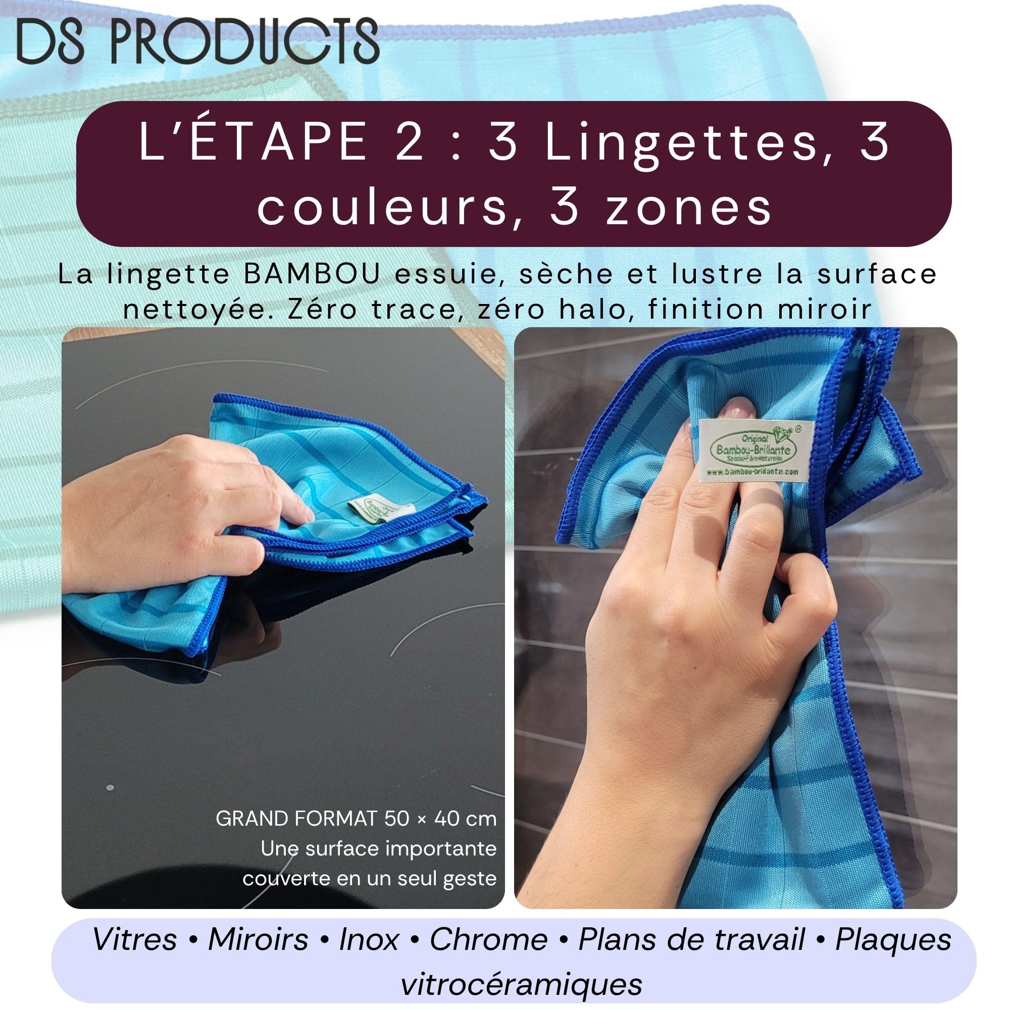 Kit de 5 paños de microfibra de bambú brillante – Limpiacristales sin huellas – Ultra absorbente y duradero – Paños de bambú hipoalergénicos – Toallitas lavadoras ecológicas y reutilizables