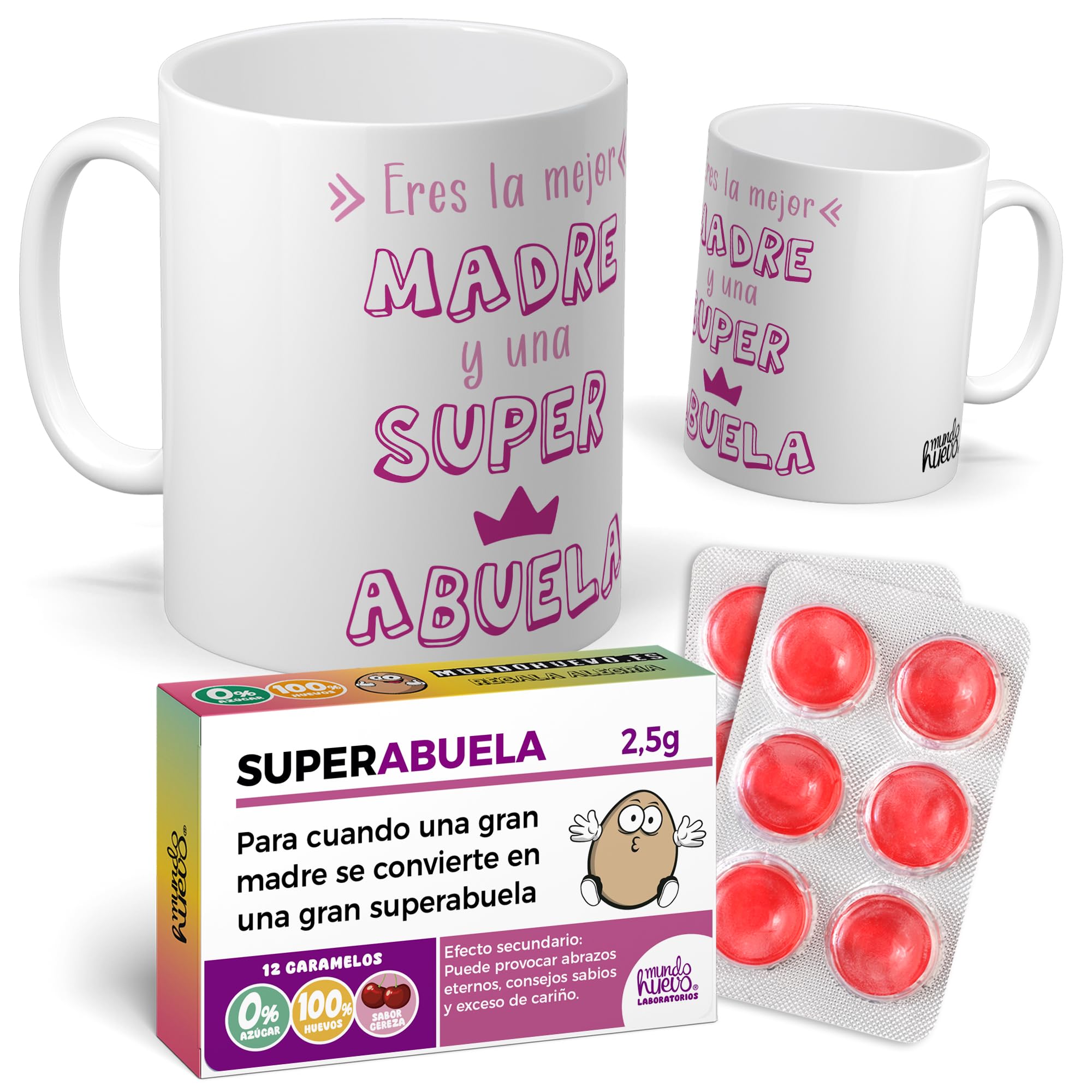 mundohuevo Taza Regalo Mamá | Taza de Cerámica + Caramelo de Mamá | Aunque a Veces ladres Eres el Mejor Padre | Detalle Original para Madres | Regalo Divertido — view 16