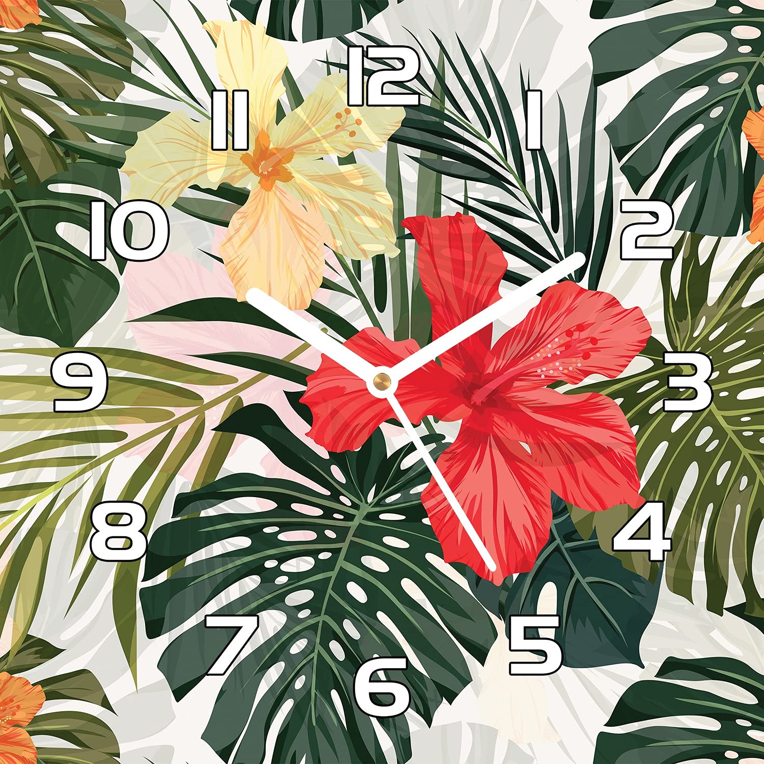 Horloge en verre de sécurité 30x30 cm Coloray avec impression moderne