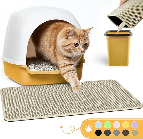 Miniatura 5 de Tapete sanitario para gatos, tapete pequeño que atrapa la orina, fácil de limpiar, caja sanitaria impermeable, a prueba de orina y antideslizante,