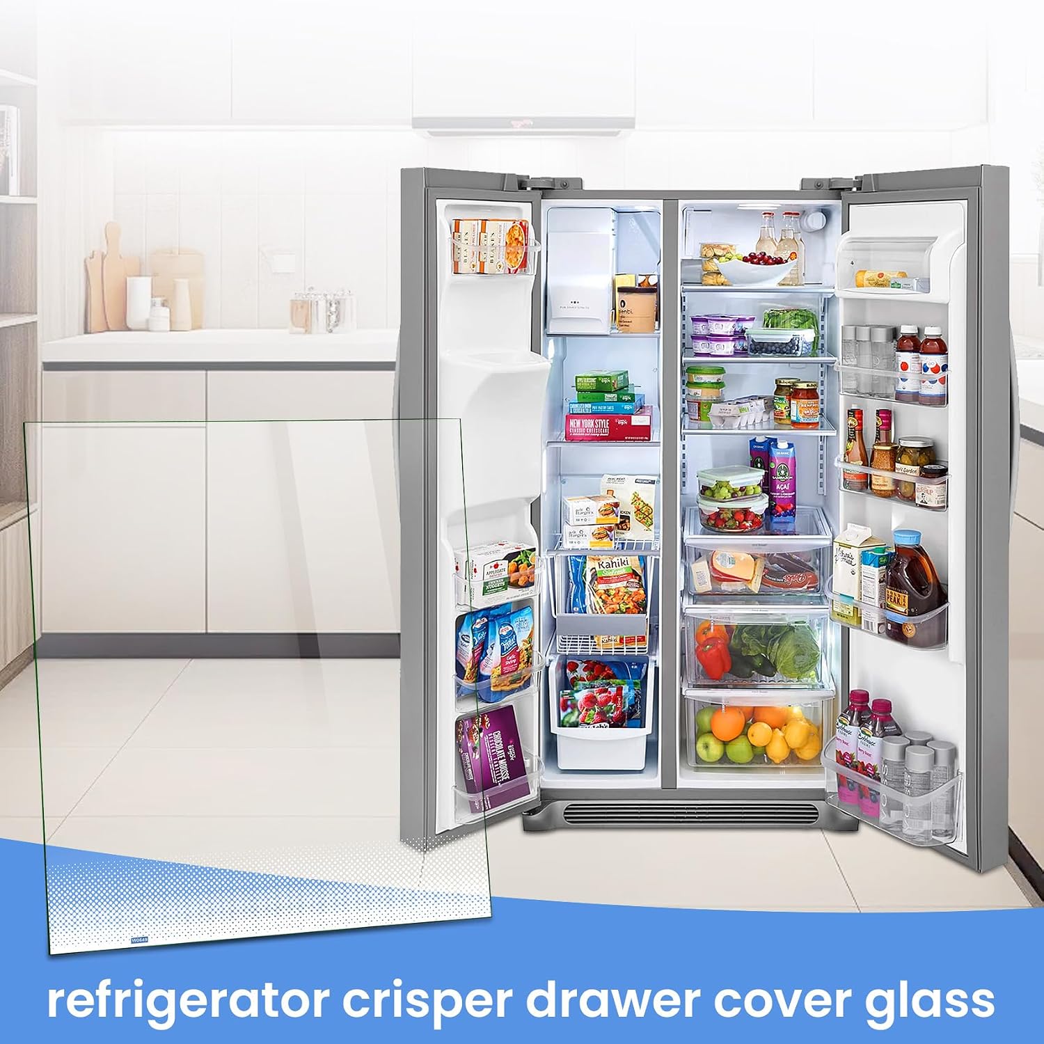 Upgrades 240350649 Shelf Glass, 17 x 15 Inch Compatible with frigidaire 240350649 Fridge, 240350649 Replacement with frigidaire Shelf Glass 240350649 AP2115945 241711236 240350602 240350633